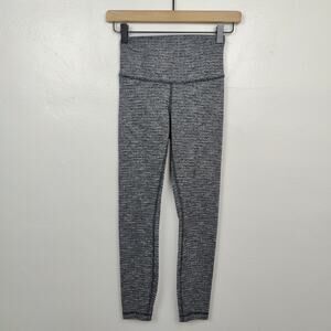 Lululemon Wunder Under‎ Leggings Womens 4 Luon Variegated Knit Black Heatheredw